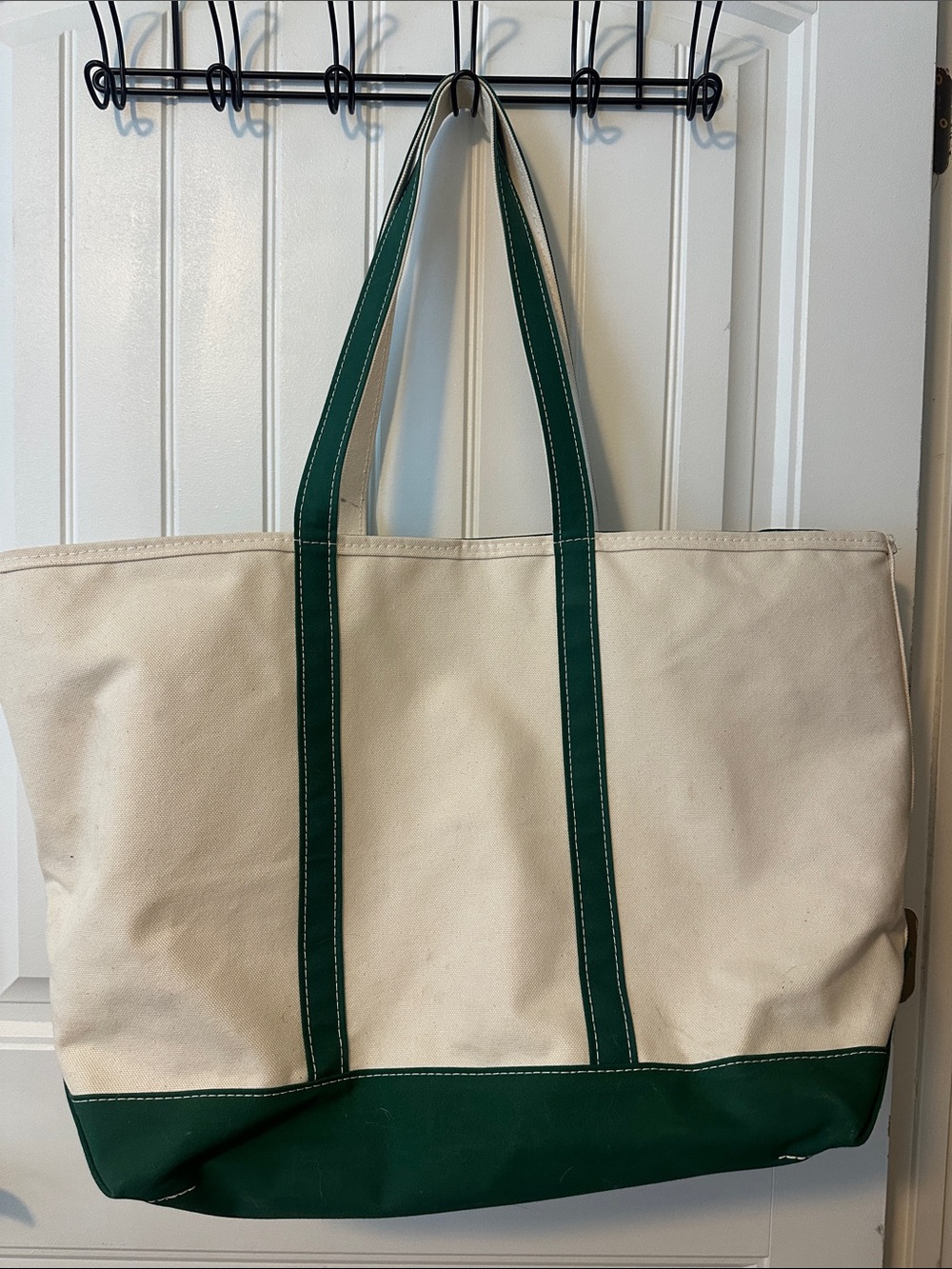 L.L. Bean boat tote dark green xl zip top - Picture 2 of 7